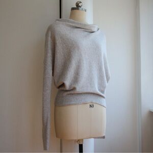 Club Monaco Heather Grey Cashmere Cowl Neck Sweater